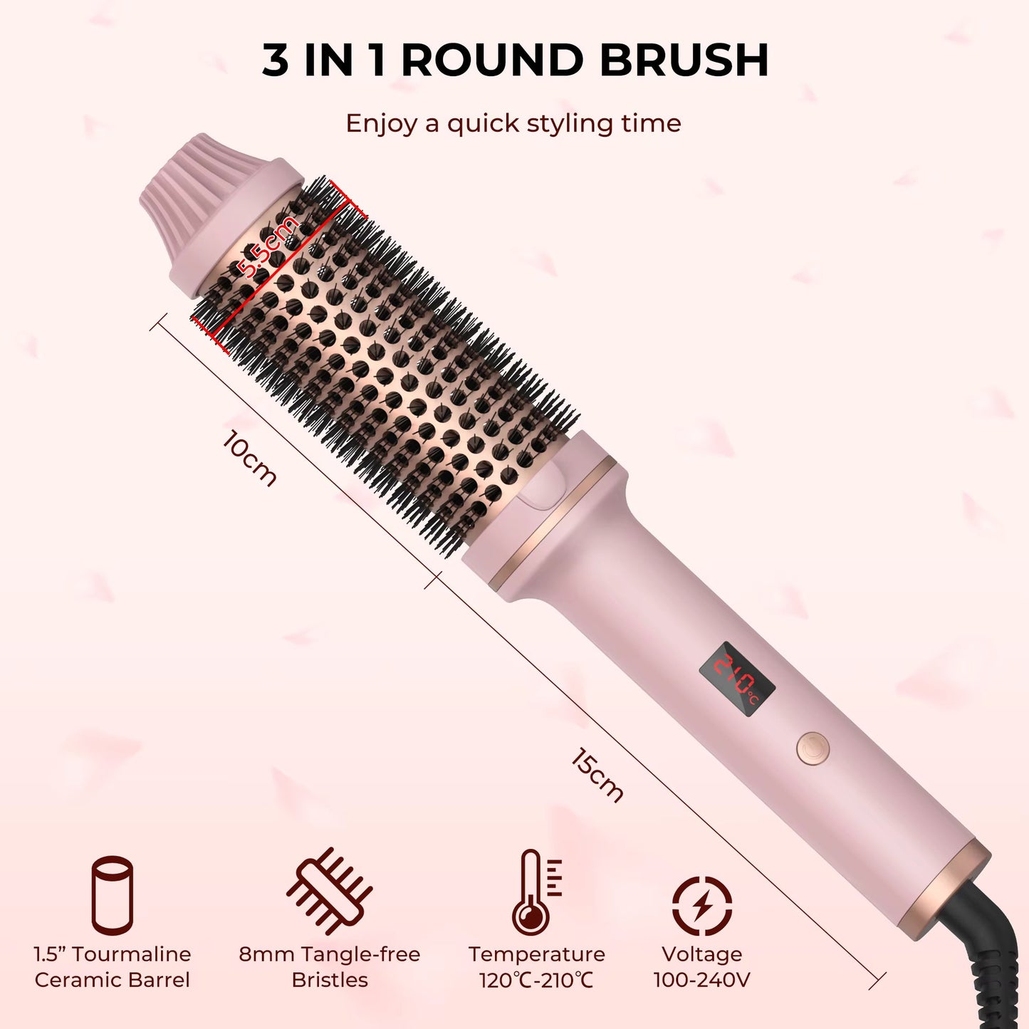 LumiBrush | Uppvärmd rund borste